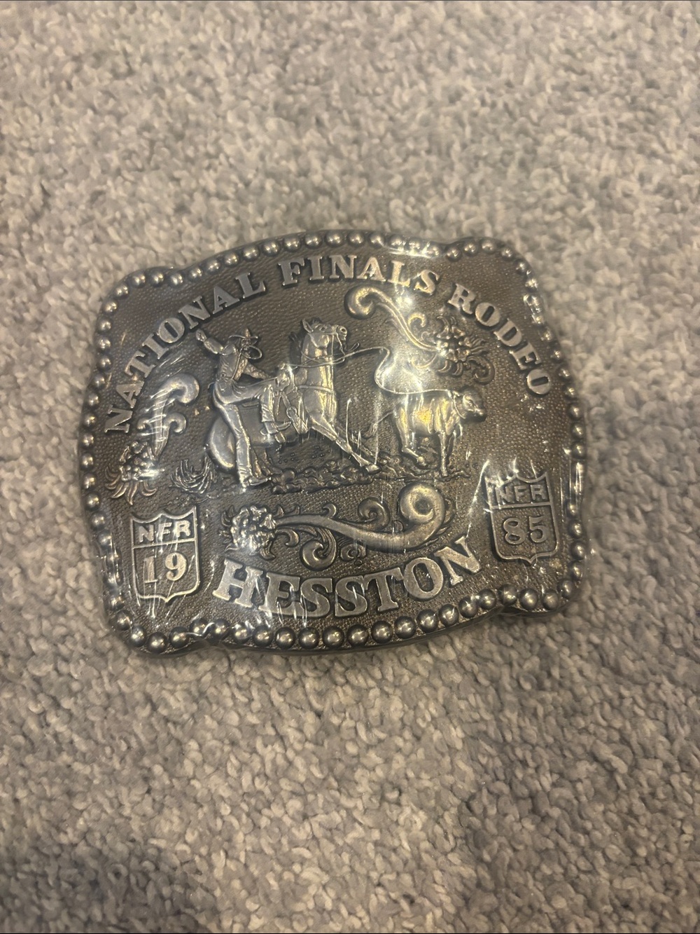 NEVER WORN Vintage Hesston National Finals Rodeo belt buckle.